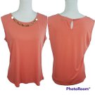 Carmen Marc Valvo Women's Blouse Sleeveless Peach Size Large