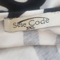 Sese Code Women's Paisley Print Tunic Blouse Short Sleeve 3XL Black & White