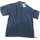 Saddlebred Men's Linen Blend Button Down Shirt Collard Short Sleeve Caviar Black
