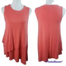 Philosophy Women's Assymetrical Hem Blouse Sleeveless Coral Small