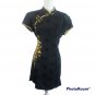 Kimdo Women's Cheong-sam Linen Blend Dress Chinese Black Gold Size 16 NEW