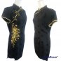 Kimdo Women's Cheong-sam Linen Blend Dress Chinese Black Gold Size 16 NEW