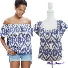 Madewell Women's Balcony Off the Shoulder Top in Ikat Print Size Xsmall