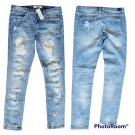 SL8 Women's Distressed Denim Skinny Jeans Mid Rise Medium Wash Size 28 NEW