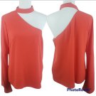 Forever 21 Juniors One Shoulder Blouse Bell Sleeve Orange Size Large