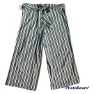Jennifer Grace Women's High Waisted Pants Wide Croped Leg Olive Green Medium NEW