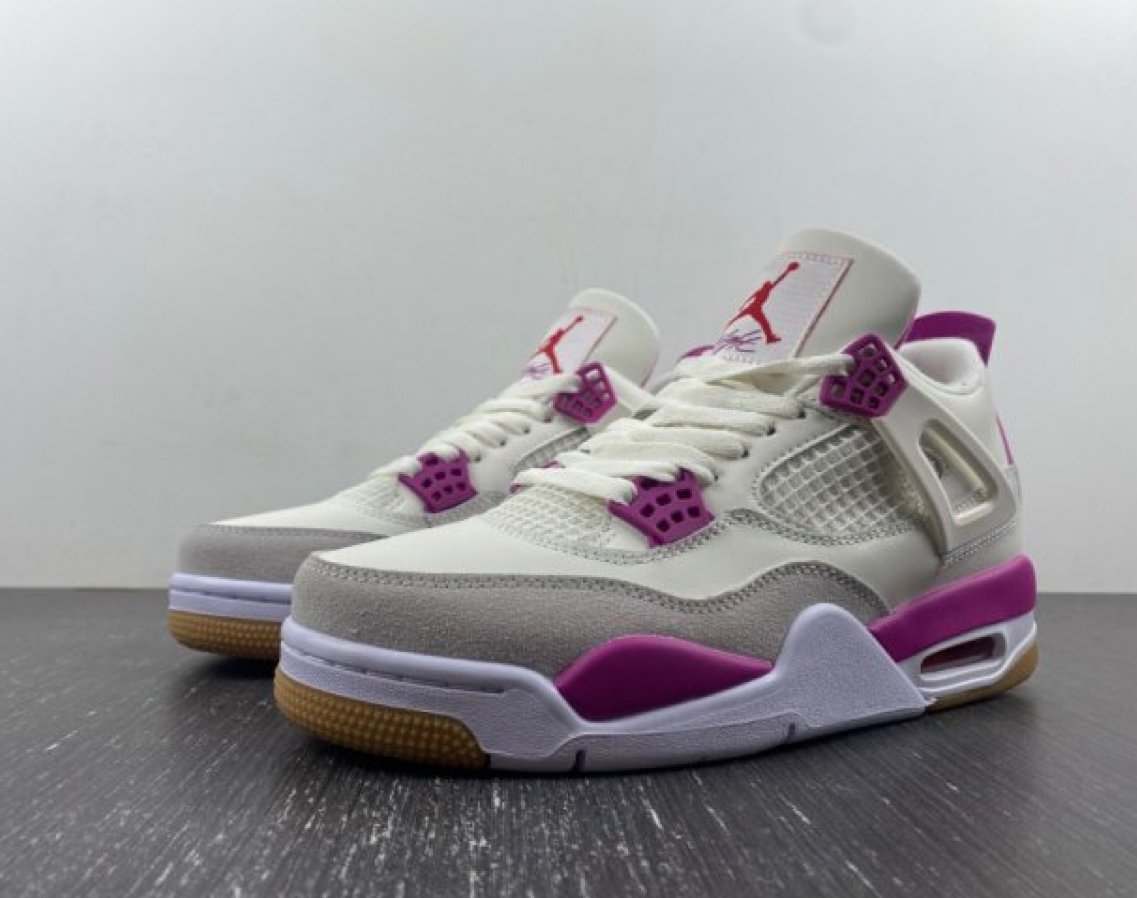 Jordan 4 Sapphire White Purple Grey