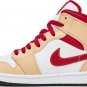 Jordan 1 Mid Light Curry Cardinal Red 554724 201