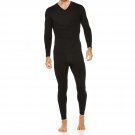 Long Johns Thermal Underwear For Men V Neck Fleece Lined Base Layer Set For Cold Weather (
