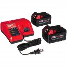 Milwaukee 48-59-1850 M18 RED LITHIUM XC 5.0 Ah Batteries (2) + 48-59-1812 M12 and M18 Mult