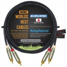 6 Foot Rca Cable Pair - Made With Canare L-4E6S, Star Quad, Audio Interconnect Cable And A