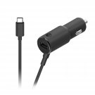 Motorola TurboPower 36 Duo USB-C Car Charger- 18W USB-PD Fixed Type C Cable + 18W QC3.0 Po