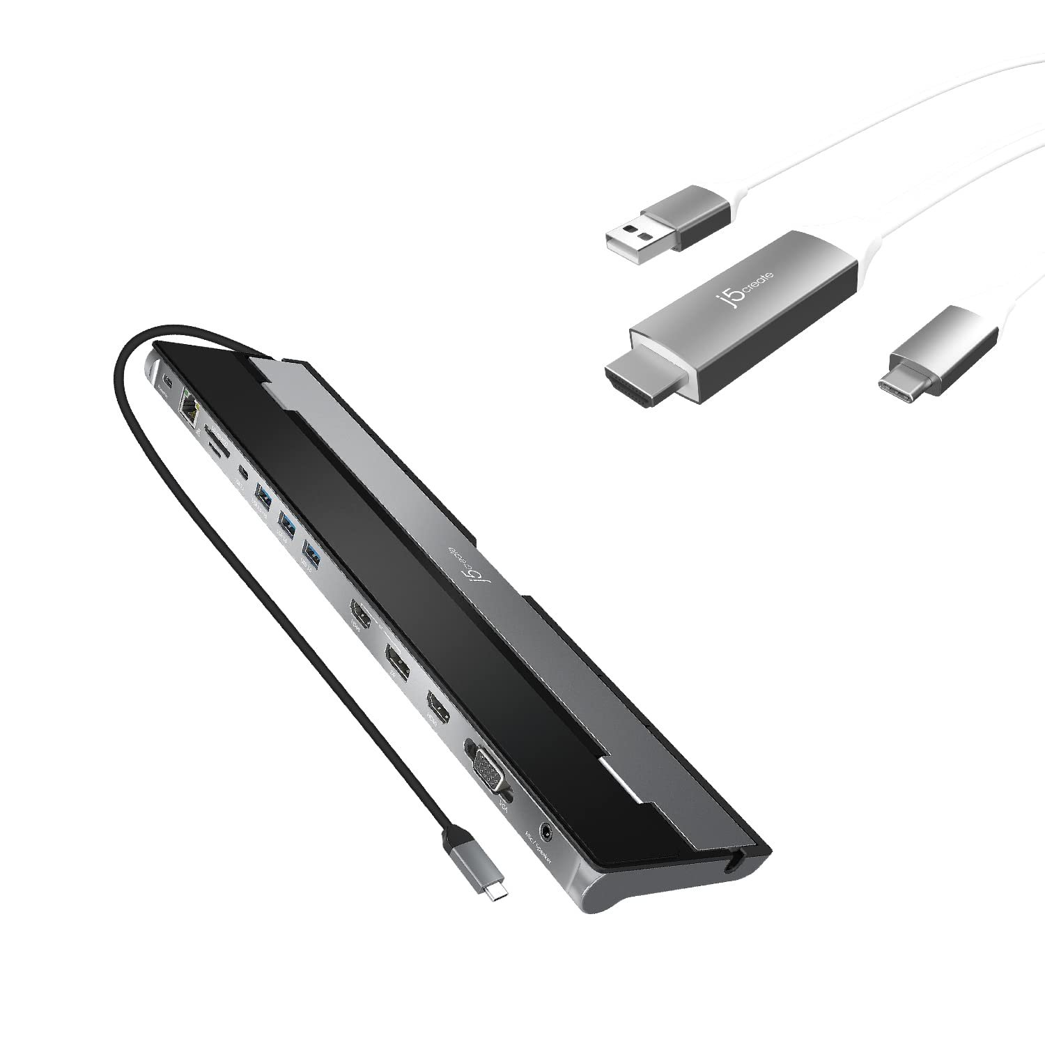 j5create USB C 3 Display Docking Station + USB Type C to HDMI Cable