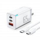 Usb C Charger 65W Gan Charger 3 Ports Foldable Usb C Wall Charger,Fast Charger Block For I