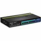 TRENDnet 8-Port Gigabit PoE+ and 2-Port Gigabit Ethernet Web Smart Switch with 2 Shared SF
