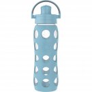 Lifefactory 22-Ounce Glass Water Bottle with Active Flip Cap and Protective Silicone Sleev