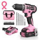 WORKPRO 20V Pink Cordless Drill Driver Set, 3/8