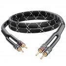 GearIT 10AWG Speaker Cable Wire with Gold-Plated Banana Tip Plugs (15 Feet) in-Wall CL2 Ra