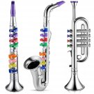 Set Of 3 Musical Instruments Include Toy Saxophone Plastic Trumpet And Toy Clarinet Educat