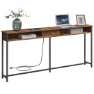 Narrow Console Table - 70.9 Inch Sofa Table With 2 Outlet And 2 Usb Ports, Long Entryway T