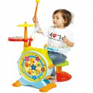 Kids Drum Set - Toddler Drum Set Includes Toy Microphone, Adjustable Sound Bass, Electric 