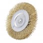 uxcell 3-Inch Wire Wheel Brush Bench Copper Plated Crimped Steel 1/4-Inch Shank 10 Pcs