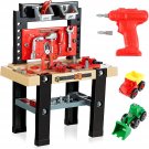 Kids Tool Bench Workbench Toys: 91 Pieces Toddler Tool Bench Workshop Work Play Set - Cons