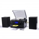 Bluetooth Record Player, 3 Speeds All In 1 Turntable Vinyl Player With 2Pcs Stereo Speaker