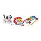 Fisher-Price Pull-Along Basics Gift Set, 3 classic pull toys for infants and toddlers ages