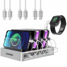 Fastest Charging Station With Qc Quick Charge 3.0, 63W 12A 6-Port Usb Charging Station For
