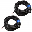 Seismic Audio - SPRW50 (2 Pack)- 50 Foot Raw Wire to Speakon Speaker Cable - 16 Guage - PA