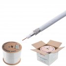 Rg6 500Ft Dual Shield Coaxial Cable, 18 Awg Copper Clad Steel Conductor, Foam Pe Core, 60%