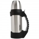 Thermos The Rock Vacuum Insulated 1 Liter Beverage Bottle, stainless steel/black, 1.1 quar