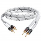 GearIT 12AWG Premium Heavy Duty Braided Speaker Wire Cable (35 Feet) Dual Gold Plated Bana