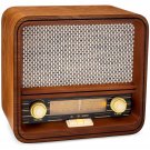 Classic Vintage Retro Style Am/Fm Radio With Bluetooth & Aux-In - Handmade Wooden Exterior