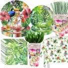Hawaiian Luau Party Supplies Tableware - Aloha Tropical Party Dinnerware Include Plates, C