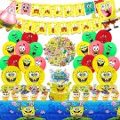 Cartoon Birthday Party Supplies - Yellow Sponge Birthday Party Favor with Happy Birthday B