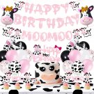 Pink Cow Birthday Party Decoration Pink Cow Birthday Banner Garland Balloons Cake Cupcake