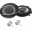Pioneer TS-A6960F A Series 6"" X 9"" 450 Watts Max 4-Way Car Speakers Pair with Carbon and M