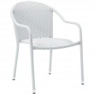 Crosley Furniture CO7137-WH Palm Harbor Outdoor Wicker Stackable Chairs, Set of 2, White