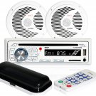 Marine Stereo Receiver Speaker Kit - In-Dash LCD Digital Console Built-in Bluetooth & Micr