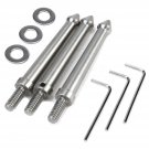3 Pcs 1/4 Inch Thread Stainless Steel Spike Camera Accessories Tripod Ground Spike Metal