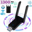 Usb 3.0 Wifi Adapter 1300Mbps Long Range Wireless Dual Band 2.4/5.8G W/Antennas