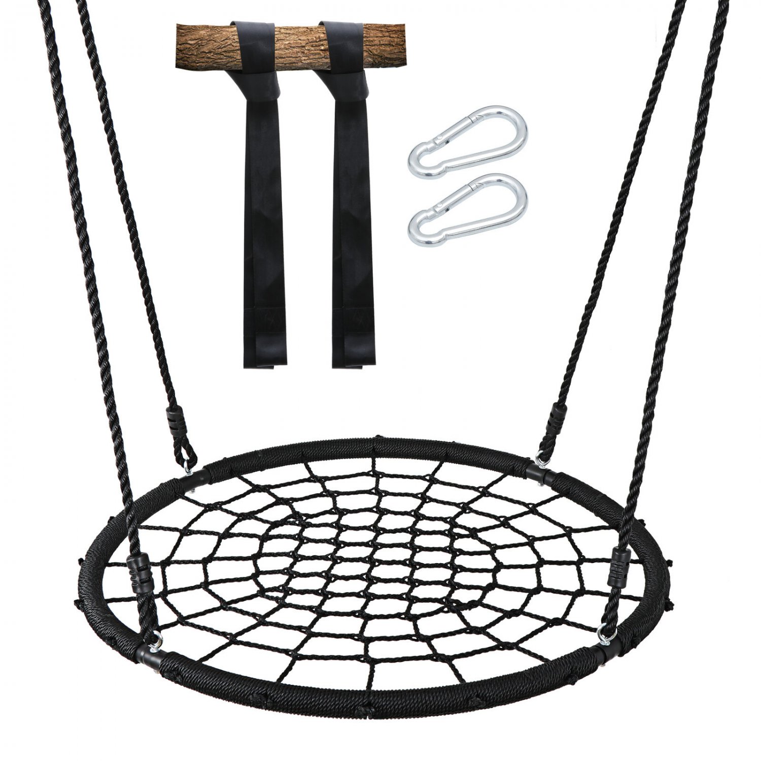 Large 40" Spider Web Tree Net Swing 100% Safe Nylon Rope Max 600 Lbs Ez Setup