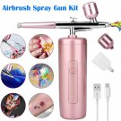 Portable Air Compressor Kit Airbrush Paint Spray Gun 0.3Mm For Nail Art Tattoo