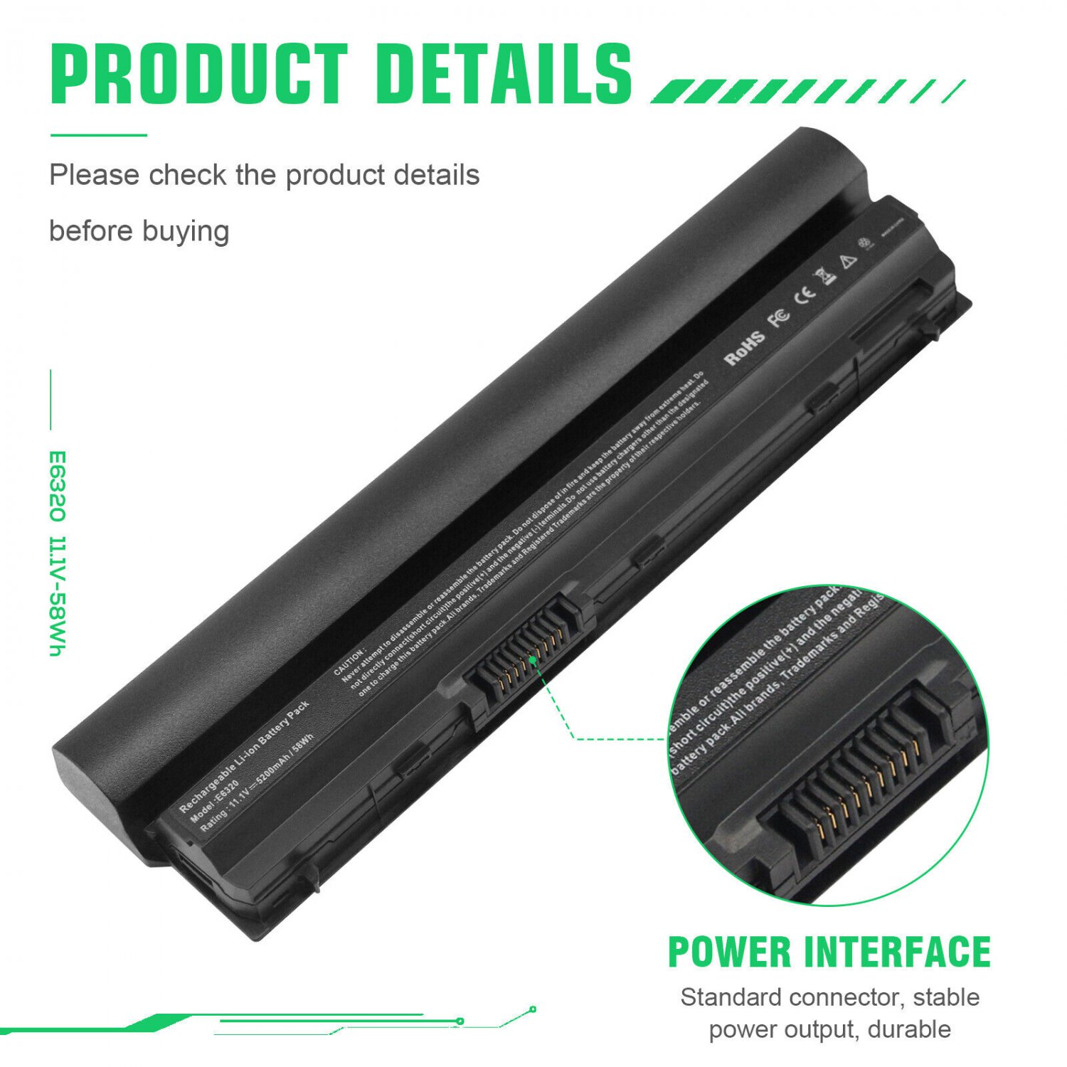 For Dell Battery For Latitude E6330 E6320 E6230 E6220 E6430S E6120 Frr0G