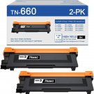 2Pk Tn660 Tn630 Toner Cartridge Black For Brother Tn-660 Mfc-L2700Dw Dcp-L2540Dw