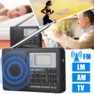Fm/Am/Sw/Lw/Tv Digital Pocket Radio Portable Stereo Receiver Alarm Backlight Us