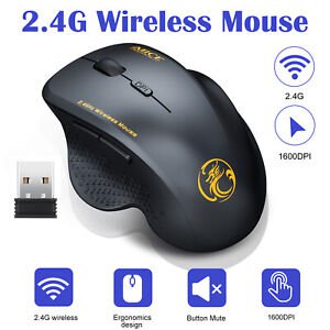 2.4Ghz Wireless Optical Silent Mouse Mice 1600Dpi For Mac Pc Laptop+Usb Receive