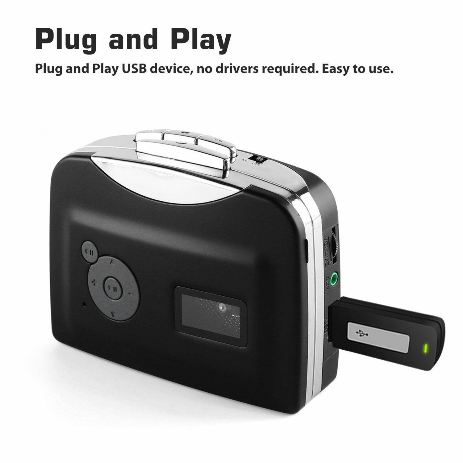 Portable Tape To Usb Flash Drive Cassette To Mp3 Converter Capture Audio Player
